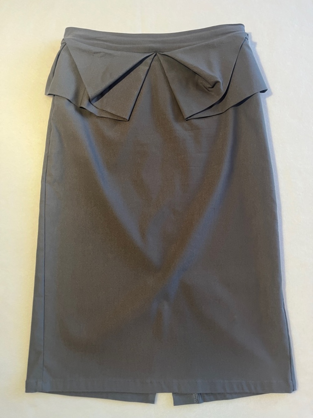 Grace Karin Charcoal Gray Pencil Skirt with Draped Waist Detail
